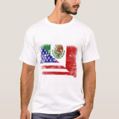 Mexicaanse Amerikaanse vlag mix T-Shirt (Voorkant)
