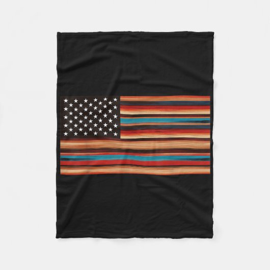 Mexicaanse Amerikaanse vlag Serape Cinco de Mayo F Fleece Deken (Voorkant)