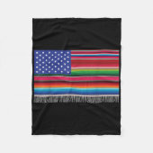 Mexicaanse Amerikaanse vlag Serape Cinco de Mayo v Fleece Deken (Voorkant)
