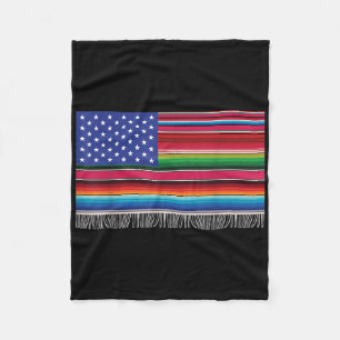 Mexicaanse Amerikaanse vlag Serape Cinco de Mayo v Fleece Deken