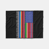 Mexicaanse Amerikaanse vlag Serape Cinco de Mayo v Fleece Deken (Voorkant (Horizontaal))