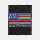 Mexicaanse Amerikaanse vlag Serape Cinco de Mayo v Fleece Deken (Voorkant)