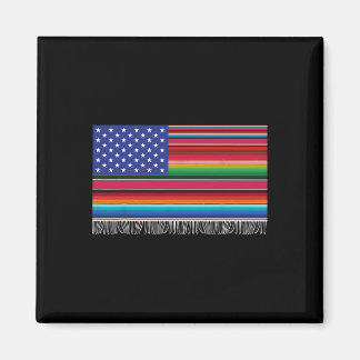 Mexicaanse Amerikaanse vlag Serape Cinco de Mayo v Magneet