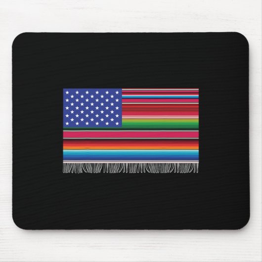Mexicaanse Amerikaanse vlag Serape Cinco de Mayo v Muismat (Voorkant)