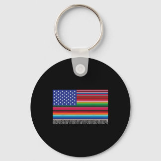 Mexicaanse Amerikaanse vlag Serape Cinco de Mayo v Sleutelhanger
