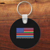 Mexicaanse Amerikaanse vlag Serape Cinco de Mayo v Sleutelhanger (Voorkant)