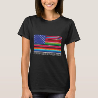 Mexicaanse Amerikaanse vlag Serape Cinco de Mayo v T-shirt