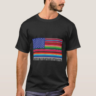 Mexicaanse Amerikaanse vlag Serape Cinco de Mayo v T-shirt
