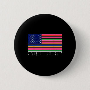 Mexicaanse Amerikaanse Vlag Usa Serape Cinco De Ma Ronde Button 5,7 Cm