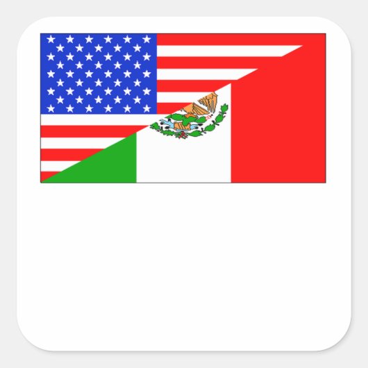 Mexicaanse Amerikaanse vlag Vierkante Sticker (Voorkant)