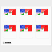 Mexicaanse Amerikaanse vlag Vierkante Sticker (Vel)