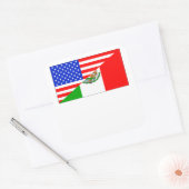 Mexicaanse Amerikaanse vlag Vierkante Sticker (Envelop)