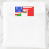 Mexicaanse Amerikaanse vlag Vierkante Sticker (Tas)