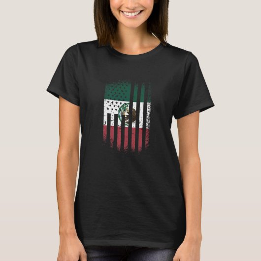 Mexicaanse Amerikaanse vlag VS Mexico T-shirt (Voorkant)