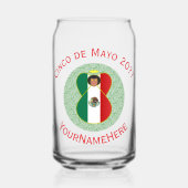 Mexicaanse Angel Cinco de Mayo gepersonaliseerd Blikvorm Glas (Voorkant)