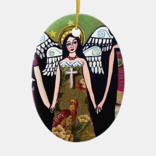 Mexicaanse Angels van Heather Galler Keramisch Ornament (Voorkant)