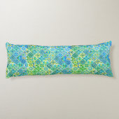 Mexicaanse aqua mint Siciliaanse mediterrane tegel Lichaamskussen (Achterkant)