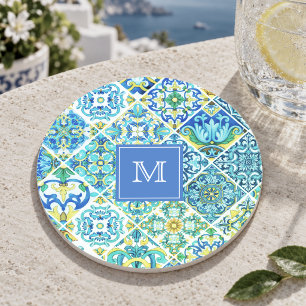 Mexicaanse aqua mint Siciliaanse mediterrane tegel Zandsteen Onderzetter