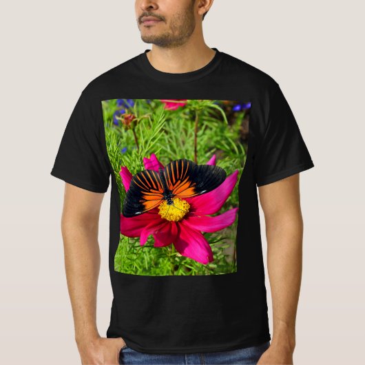 Mexicaanse asterbloem met een Doris Longwing-vlind T-shirt (Voorkant)