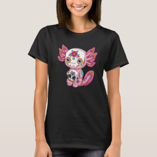 Mexicaanse Axolotl Sugar Skull Calavera Día de Los T-shirt