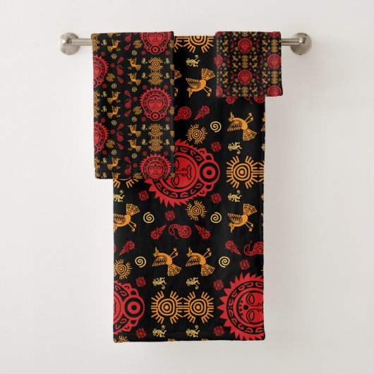 Mexicaanse Aztec Art Home Decor Bad Handdoek (Insitu)