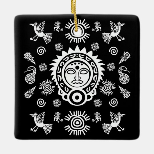 Mexicaanse Aztec Art Home Decor Keramisch Ornament (Voorkant)