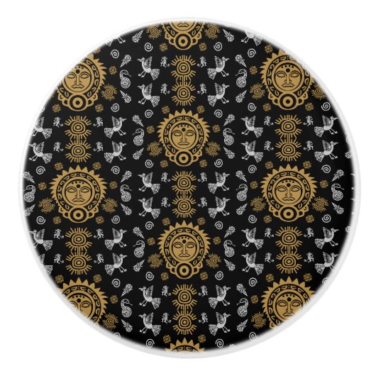 Mexicaanse Aztec Art Home Decor Keramische Knop (Voorkant)