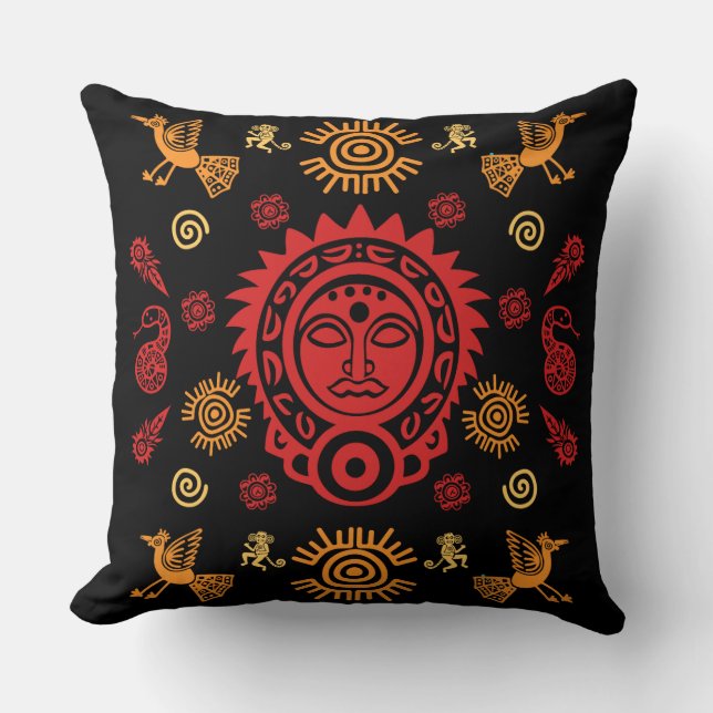 Mexicaanse Aztec Art Home Decor Kussen (Voorkant)