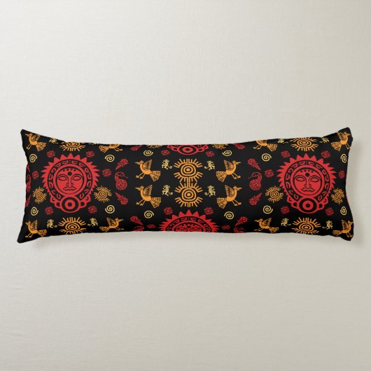 Mexicaanse Aztec Art Home Decor Lichaamskussen (Voorkant)