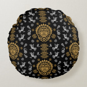 Mexicaanse Aztec Art Home Decor Rond Kussen