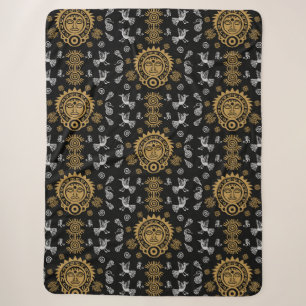 Mexicaanse Aztec Art Home Decor Sherpa Deken