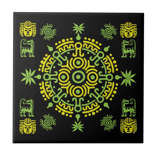 Mexicaanse Aztec Art Home Decor Tegeltje (Voorkant)