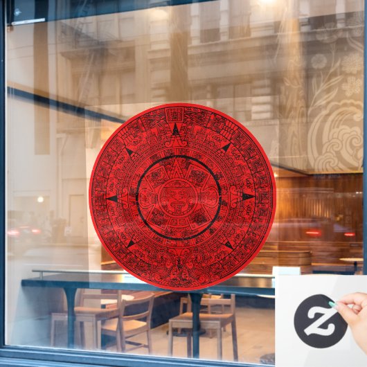 Mexicaanse Aztec Sun Stone Mayakalender 2 Raamsticker (Cafe Raam)