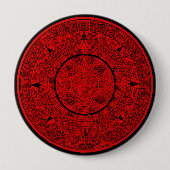 Mexicaanse Aztec Sun Stone Mayakalender 2 Ronde Button 4,0 Cm (Voorkant)