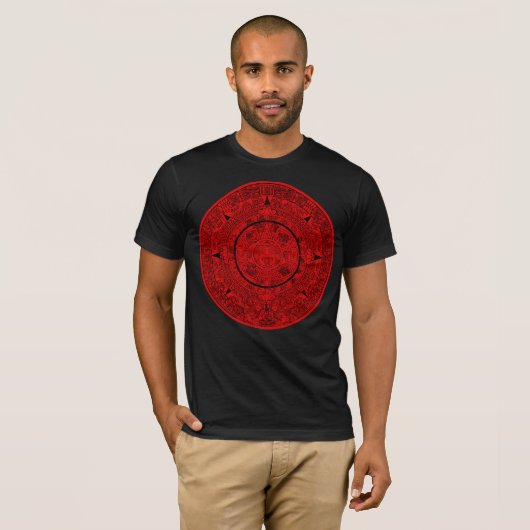 Mexicaanse Aztec Sun Stone Mayakalender 2 T-shirt (Voorkant volledig)