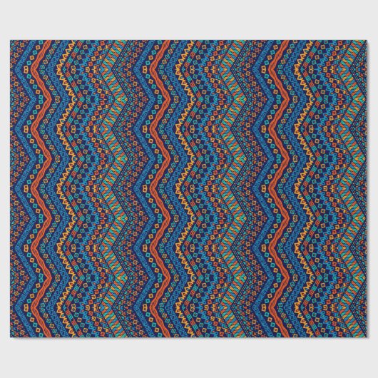 Mexicaanse Aztec Traditional Tribal Art Stripes Cadeaupapier (Vlak)