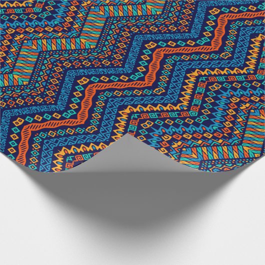 Mexicaanse Aztec Traditional Tribal Art Stripes Cadeaupapier (Hoek)