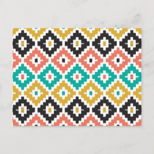 Mexicaanse Aztec - tribale printer Ikat Diamond Pa Briefkaart