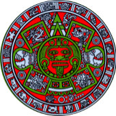 Mexicaanse Azteekse Kalender Zonsteen Hispanic Chi Etiket