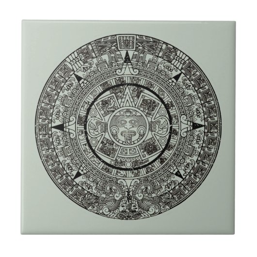 Mexicaanse Azteekse Zonsteen Mayakalender 1 Tegeltje (Voorkant)