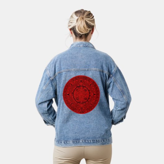 Mexicaanse Azteekse Zonsteen Mayakalender 2 Denim Jacket (Model)