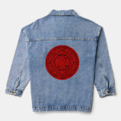 Mexicaanse Azteekse Zonsteen Mayakalender 2 Denim Jacket (Achterkant)