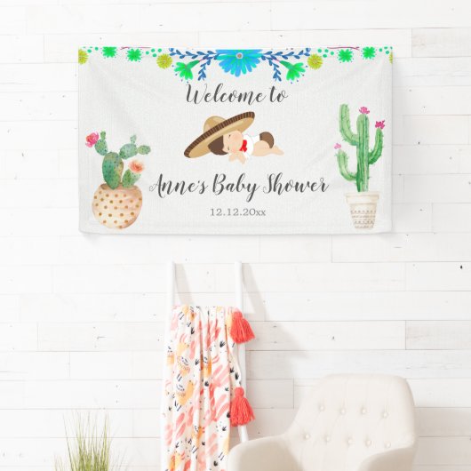 Mexicaanse Baby Muchacho Baby shower Banner (Insitu)