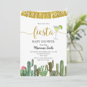 Mexicaanse Baby shower Cactus Fiesta Kaart (Staand voorkant)