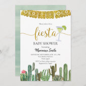 Mexicaanse Baby shower Cactus Fiesta Kaart (Voorkant / Achterkant)