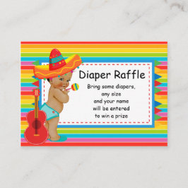 Mexicaanse Baby shower Luier Raffle Insert Informatiekaartje