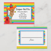 Mexicaanse Baby shower Luier Raffle Insert Informatiekaartje (Voorkant / Achterkant)