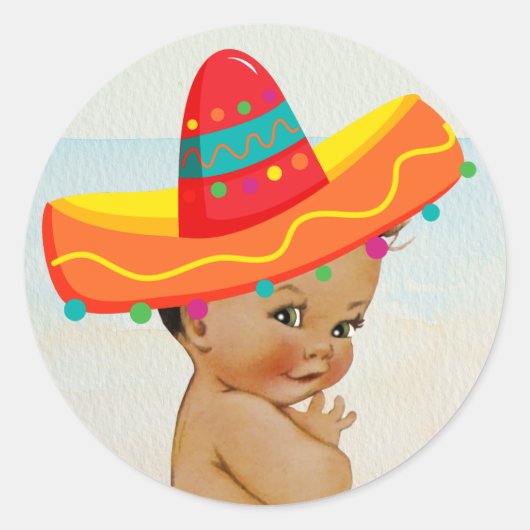 Mexicaanse Baby showers Sticker met  Baby (Voorkant)