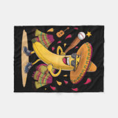 Mexicaanse banaan spelen honkbal grappig Cinco de Fleece Deken (Voorkant (Horizontaal))