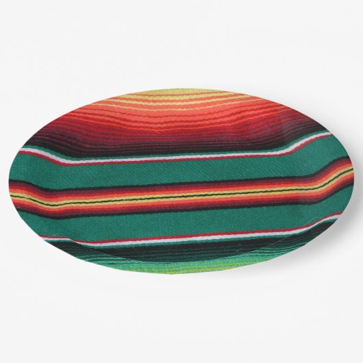 Mexicaanse band met kleurrijke streep papieren bordje (Gekanteld)